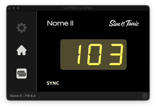 U-SYNC plugin connected to Nome II with SYNC active